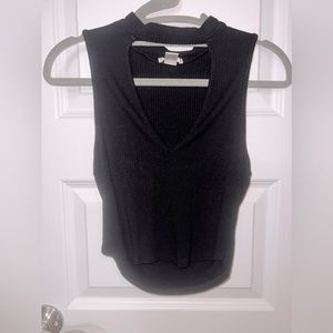 Black Cut out crop top